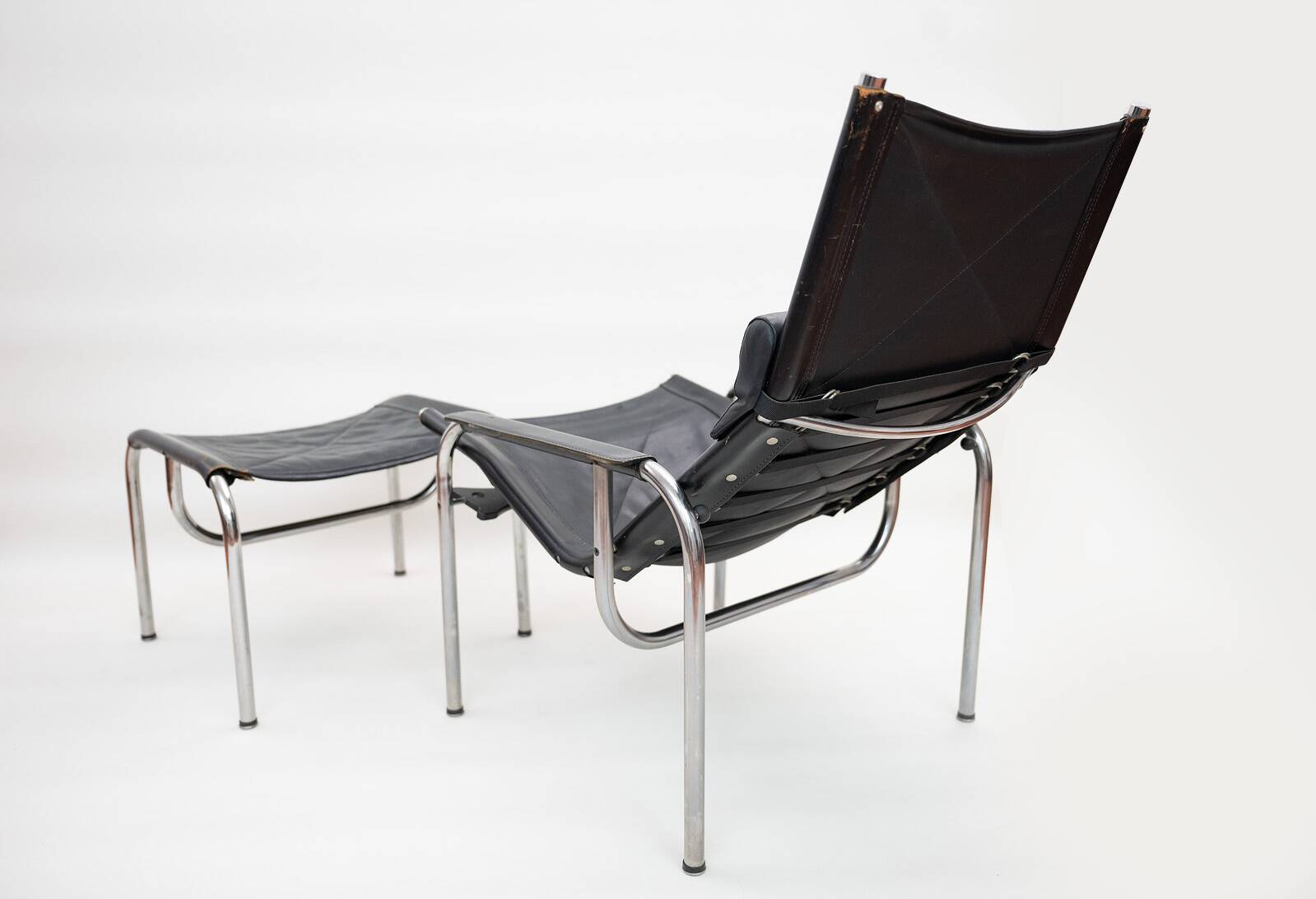 He1106 Lounge Chair with Ottoman by Hans Eichenberger for Strässle, 1970s