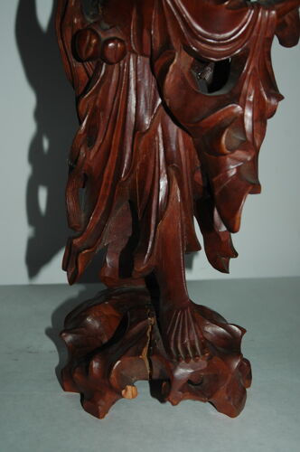 Pied de lampe en bois sculpté Chine