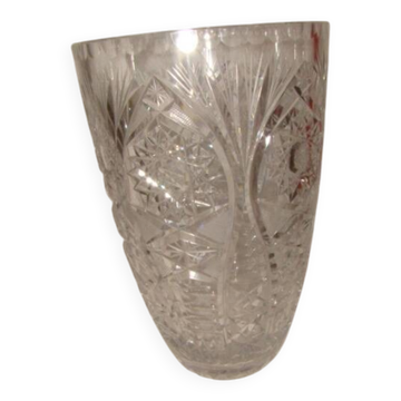 Vase en cristal taillé de Bohème, années 70