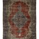 One-of-a-kind turkish handwoven vintage rug - rustic vintage charm 322x 225