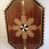 Old oriental plateau in marquetry.