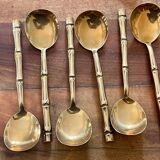 Housewife Table cutlery for 6 people. bamboo brass 78 pieces