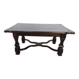 Walnut coffee table with crossed legs