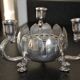 Silver-plated metal flower spike candlestick