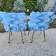 paire de chaises Pelfran fausse fourrure bleue - vintage