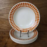 Set of 5 Digoin Sarreguemines deep plates, Capri model
