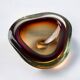 Sommerso Brown pocket tray by Seguso, Murano glass, Italy, 1970