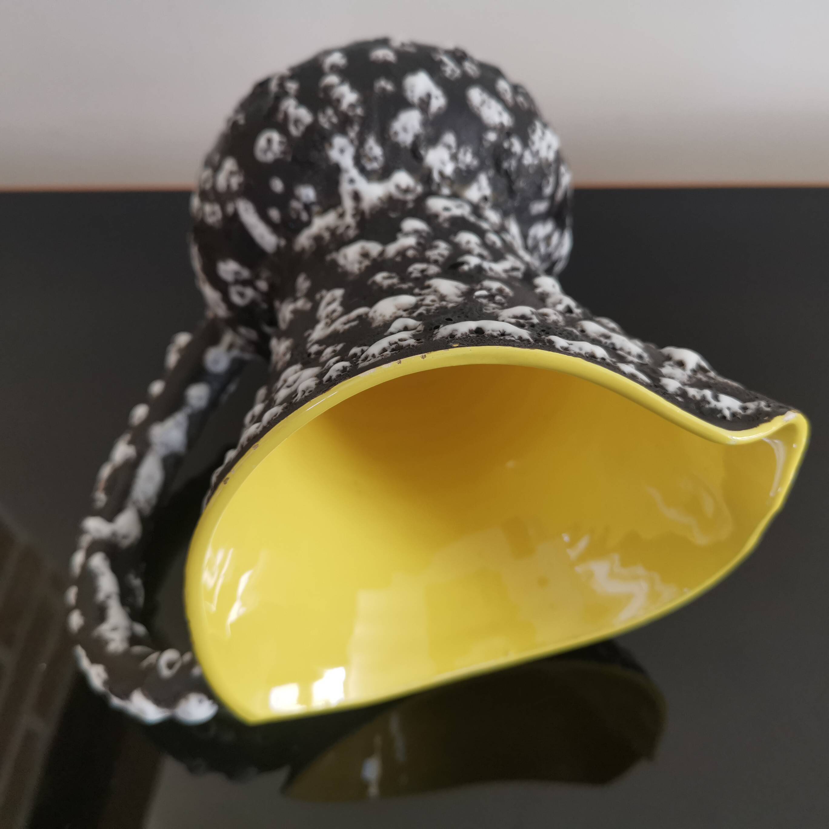 Large earthenware pitcher Vallauris Lunetta France ceramic design 60s