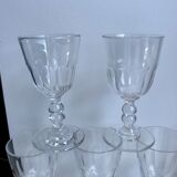 Set of 6 molded glass wine glasses, 20-30s