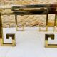Paire de tables d’appoint laiton et verre circa 1970/80