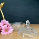 Vintage glass candy box drawing flowers