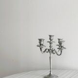 5-branch silver-plated metal candlestick