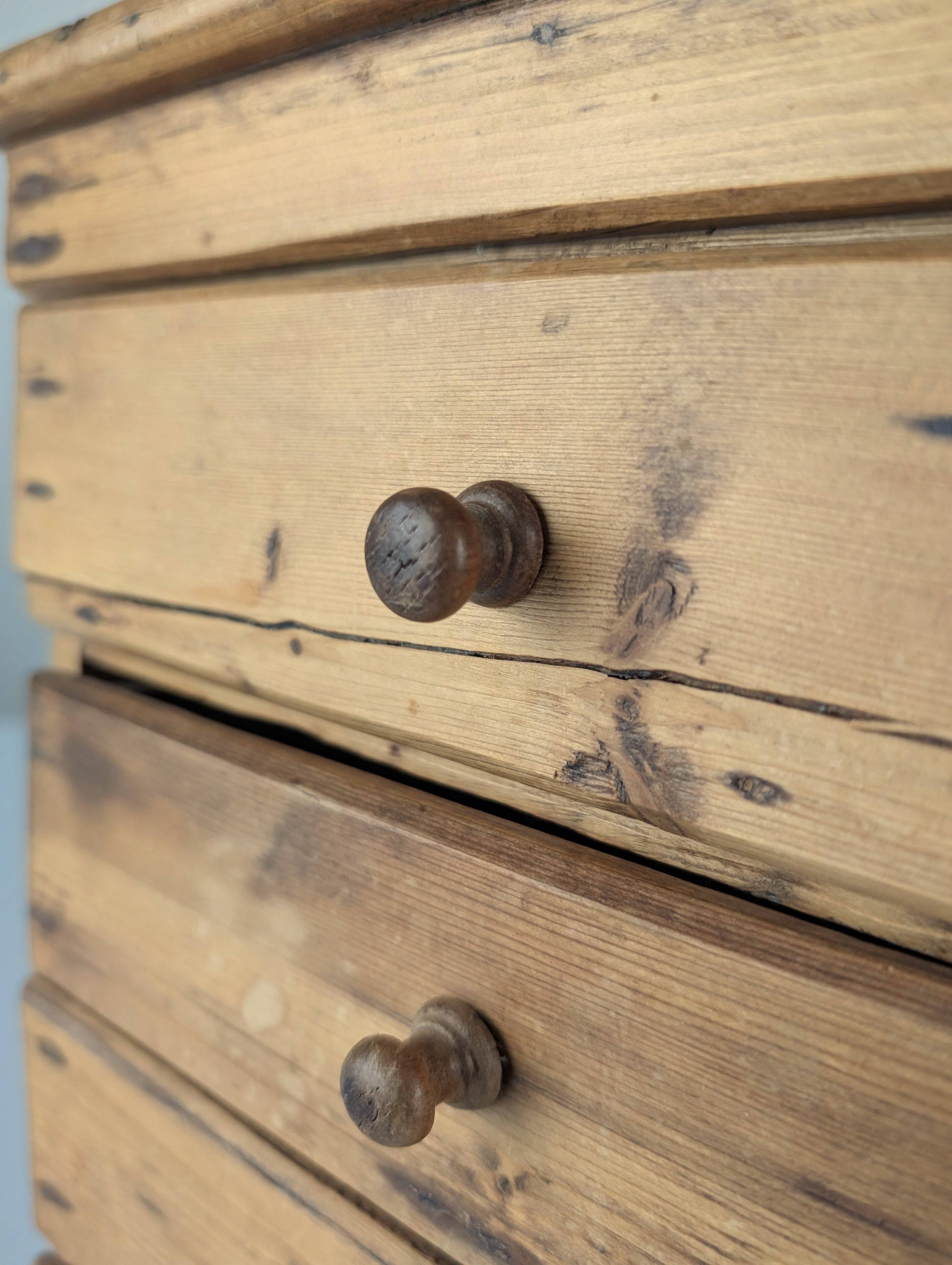 Rustic Primitive Natural Pine Small Apothecary Chest, 1940s