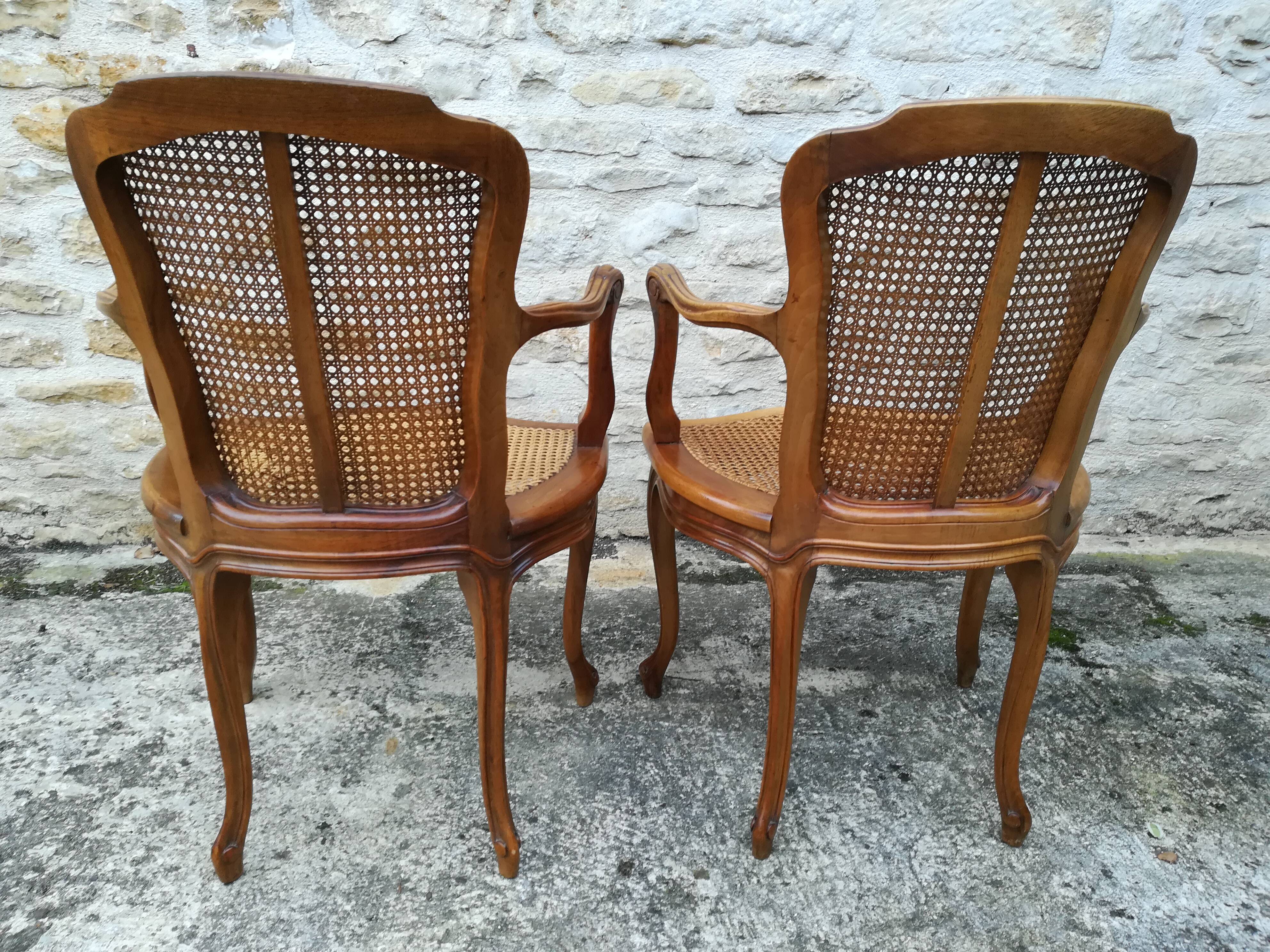 Louis xv style canne chairs