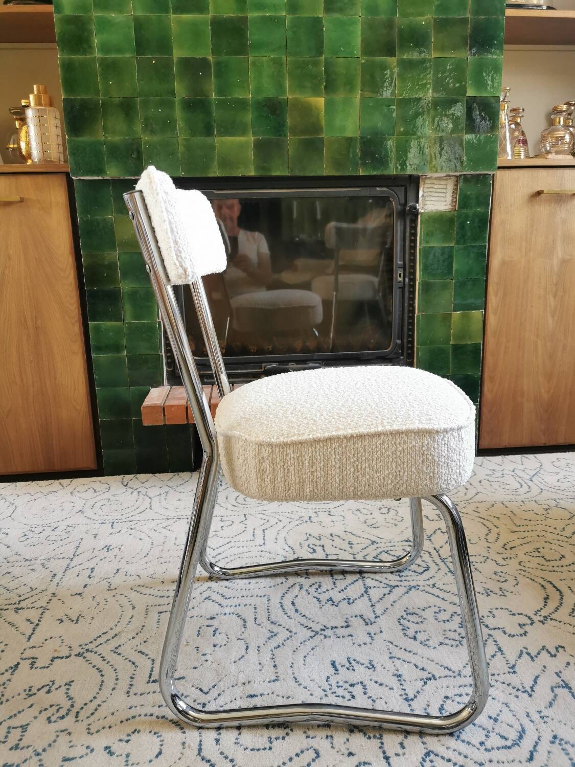 Pair of renovated vintage sled chairs