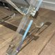 Pair of Plexiglass and Chrome Side Tables with X-shaped Legs, Work