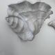 Pair of vintage shell wall lights, matte white plaster, France 1940