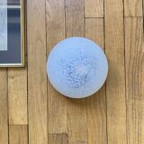 Antique wall ceiling light Clichy white glass semi-spherical