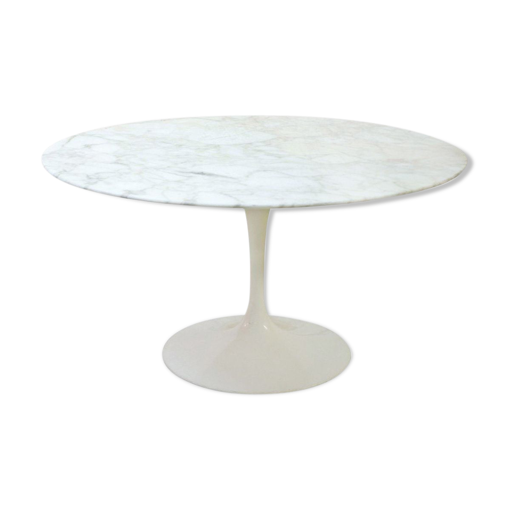 Table 137 cm Tulip Vintage by Eero Saarinen for Knoll Calacatta