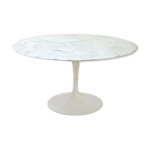 Table Tulipe vintage en marbre de Calacatta par Eero Saarinen pour Knoll