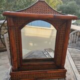 Vintage bamboo and cane mirror