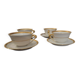 Limoges porcelain cups and cups ulim art creation p.dessagne