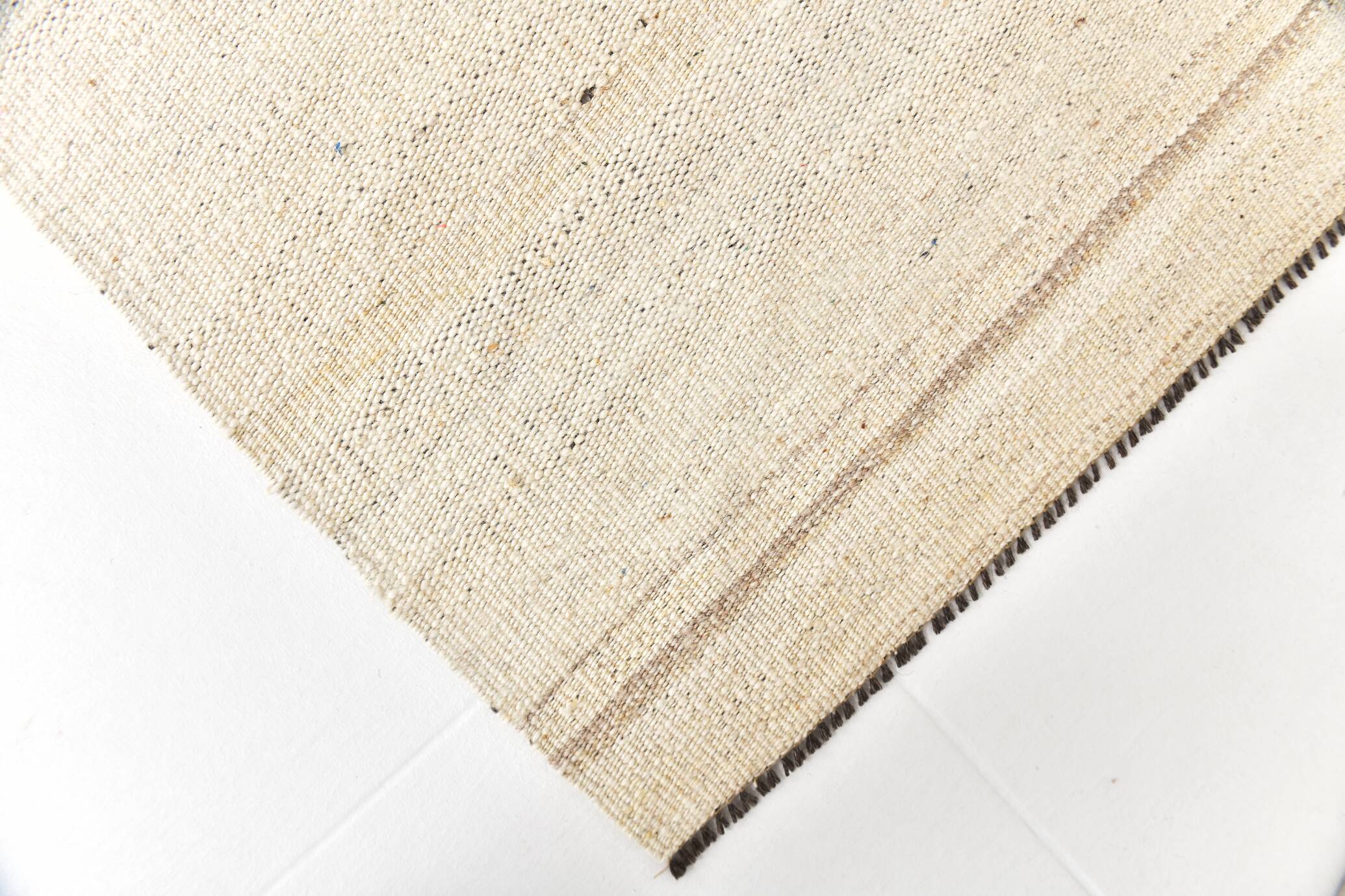 9x11 Beige & Light Brown Handwoven Kilim Rug For Living Room, 262x338 Cm