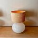 Opaline glass lamp with a rattan shade Anne Nilsson IKEA