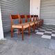 Set of 6 Fristho chairs in teak and rope.