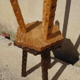 solid pine tripod stools, 2