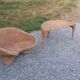 Fauteuil rotin et table basse rotin design des années 70