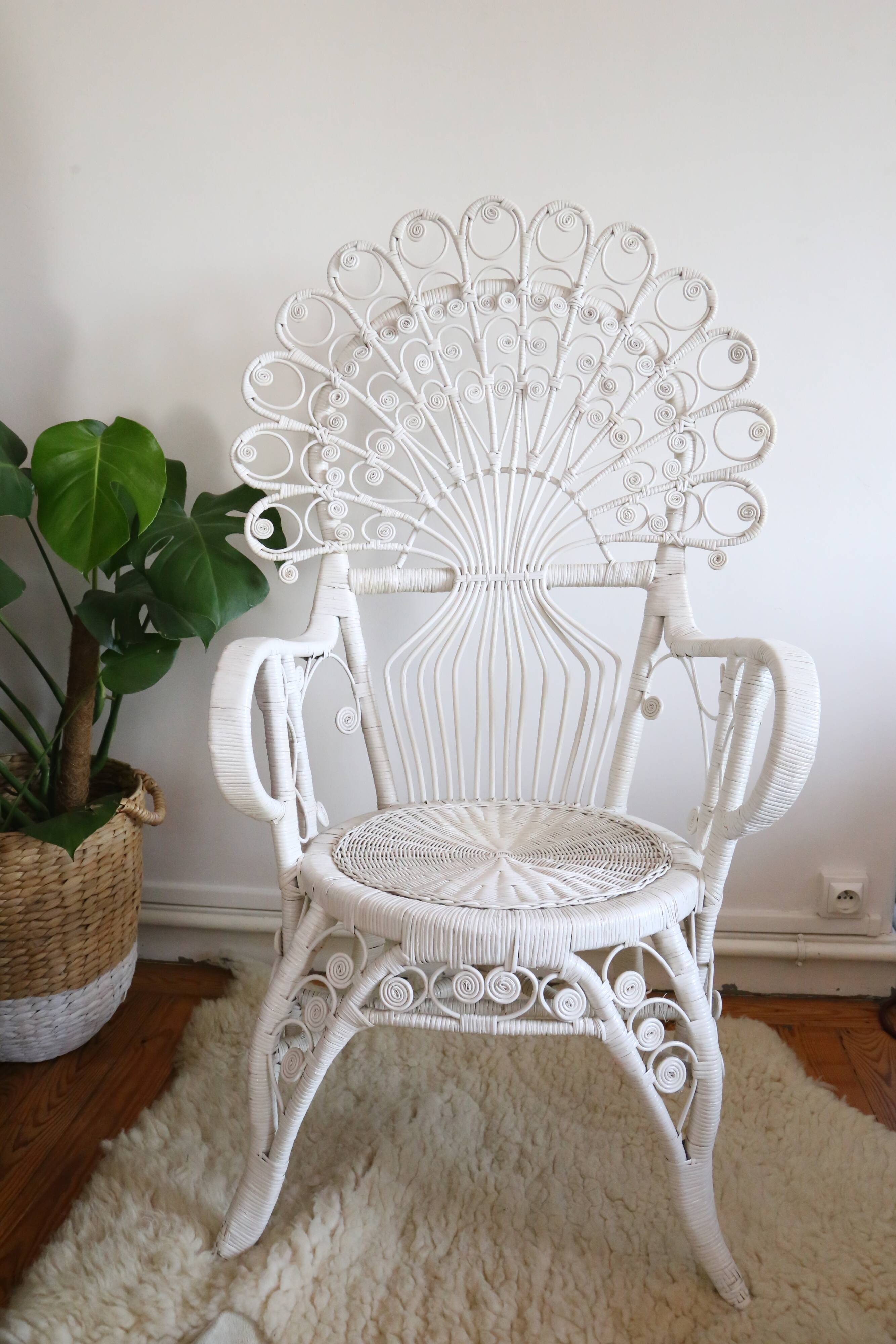 Peacok rattan armchair