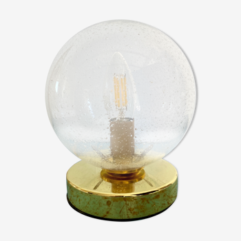Vintage globe laying lamp in bulled glass