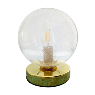 Vintage globe laying lamp in bulled glass