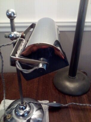 Art deco chrome metal desk lamp 30
