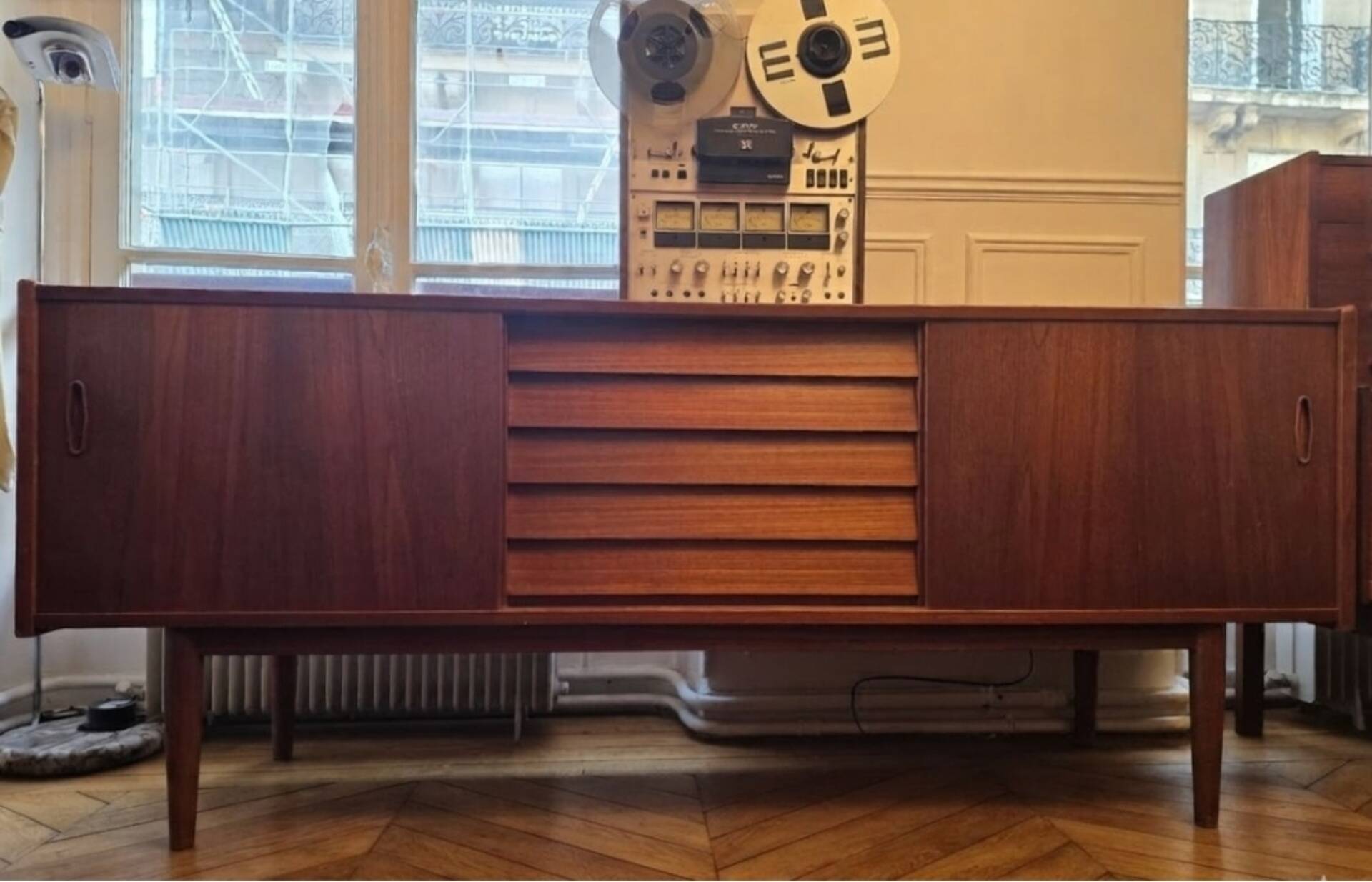 Rare - Large Swedish sideboard in teak - "Trio" model by Nils Jonsson
