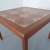 Danish ceramic and teak coffee table, 1960s