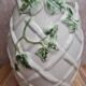 Large vintage Portuguese vase FG Trompe-l'œil vase with raised ivy decoration