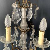 Gilt bronze chandelier with crystal pendants, early 20th century