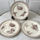 Trio of dessert plates Terre de Fer, faience digoin Sarreguemines, Buffon model