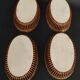 Set of four vintage glazed stoneware ramekins