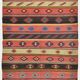 6x9 Blue & Red Details Kilim Rug,Modern Mid Century,Wool Area Rug,175x261Cm