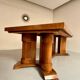 Antique Art Deco walnut and burl wood table, 1930s, France, with extensions