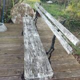 Cast iron and wood garden bench