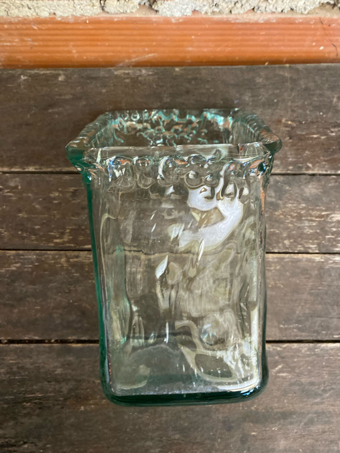 Vintage Bubble Glass Cascade Design Vase #C868