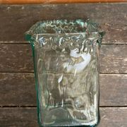 Vase Ancien Design Cascade Verre Bullé Vintage #C868