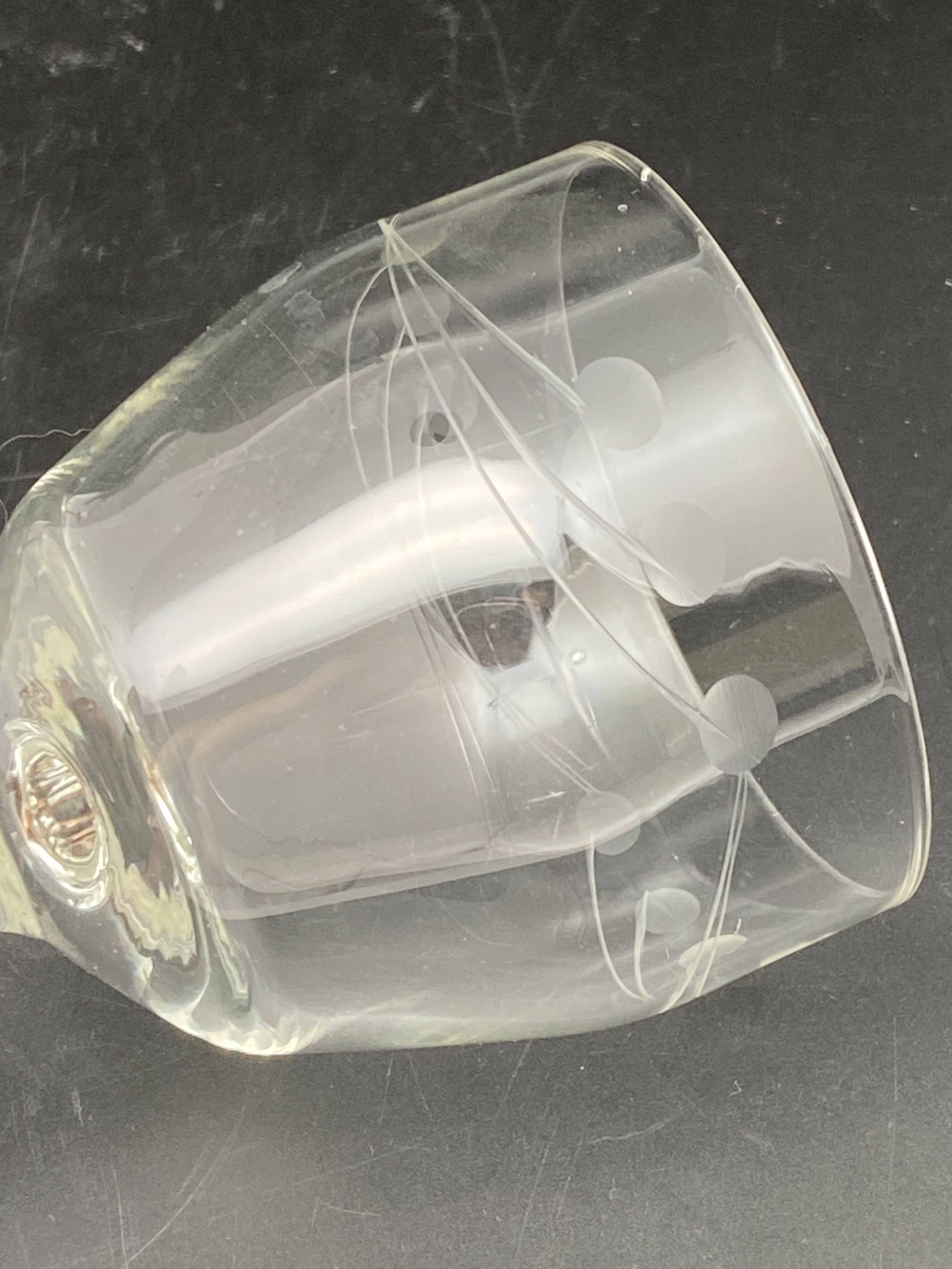 Wine glasses chiseled patterns