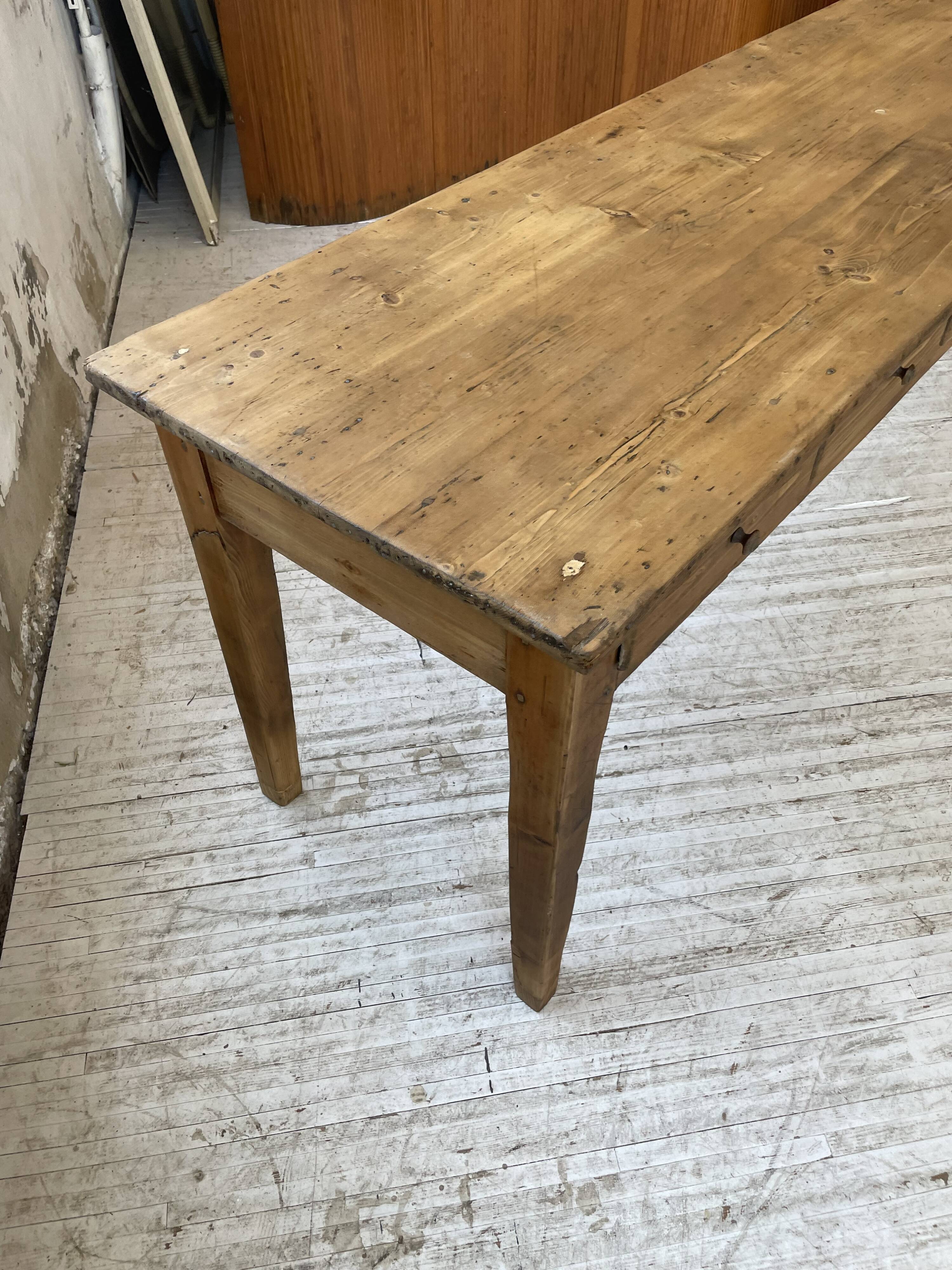 Farmhouse table pine multi-drawers