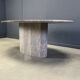 Vintage oval granite dining table, 1970s
