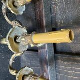 Vintage golden bronze 3-light wall light